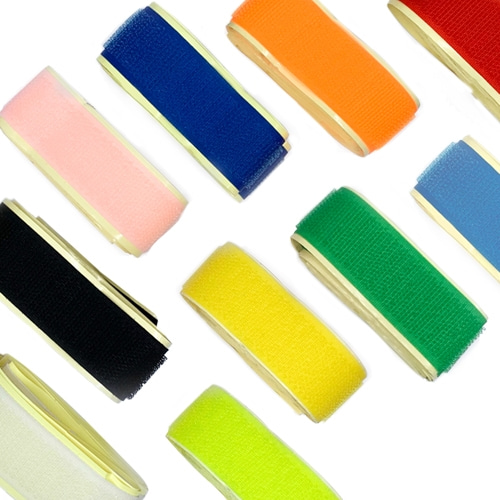일반 벨크로 찍찍이 10색 테이프 접착식 까슬이 보슬이 한쌍 폭2.5cm 길이90cm